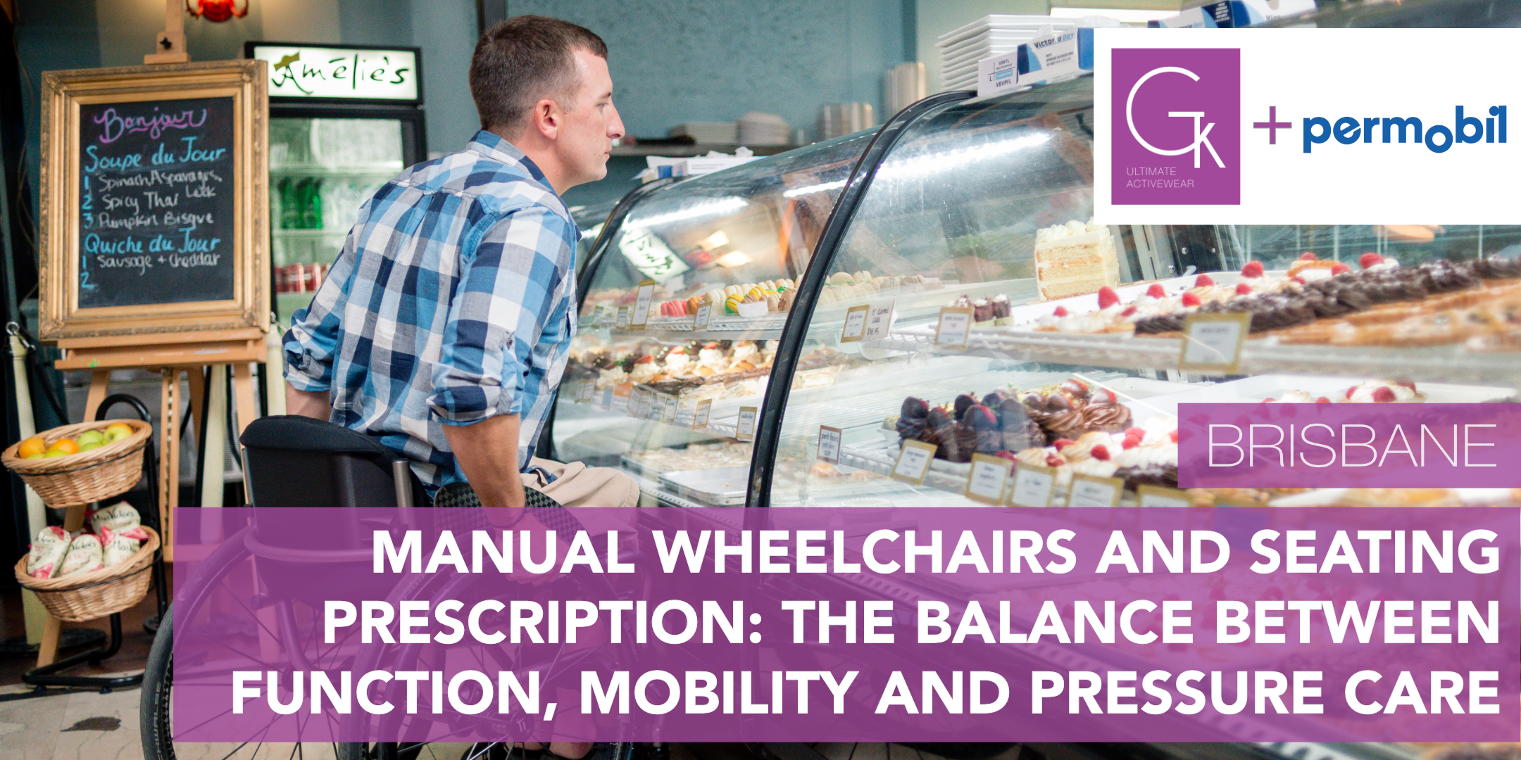 Manual Wheelchairs and Seating Prescription. The balance between function, mobility and pressure care (Permobil) - banner image - Brisbane