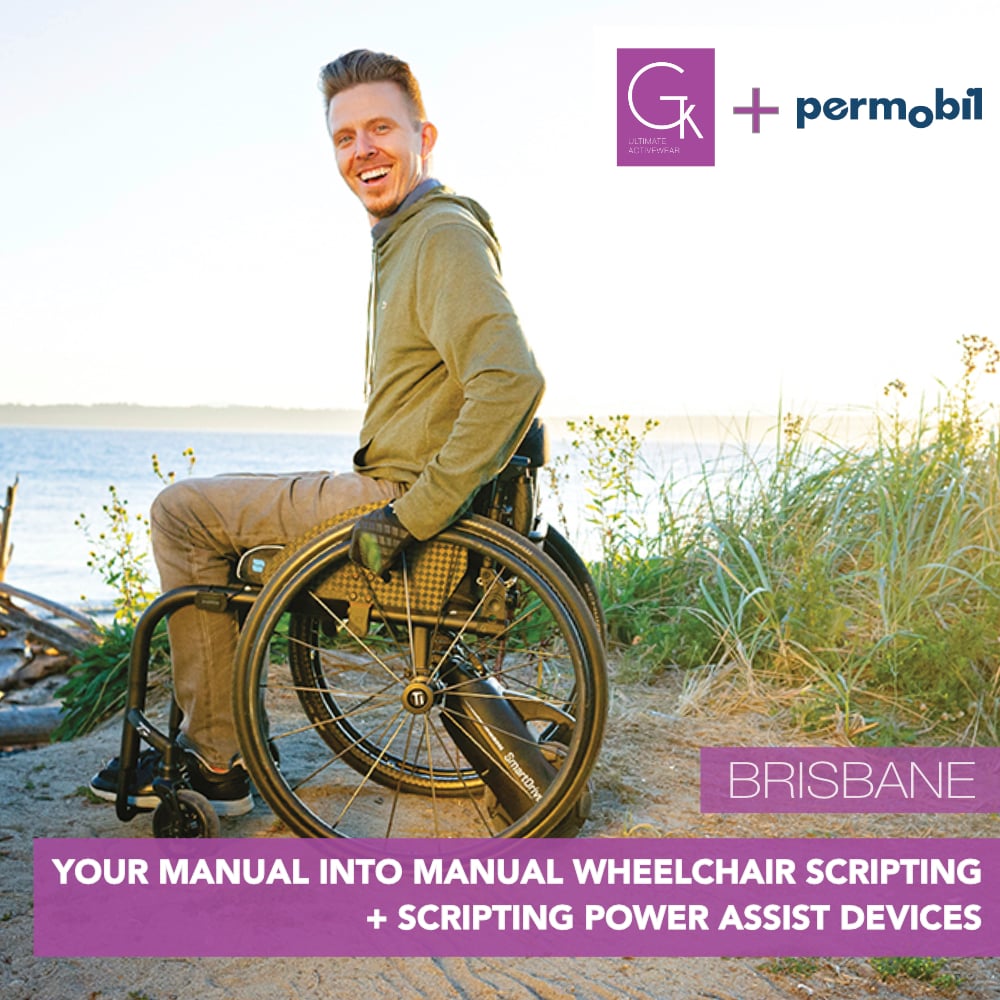 Manual wheelchair scripting-power assist scripting (Permobil) - square image - Brisbane